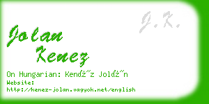 jolan kenez business card